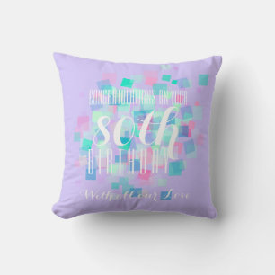 Mauve Pastel Colors 80th Birthday Custom Pillow 2