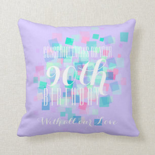Mauve Pastel Colors 90th Birthday Custom Pillow 2