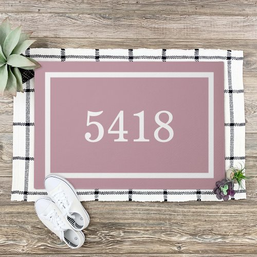 Mauve Personalized Address Number Doormat