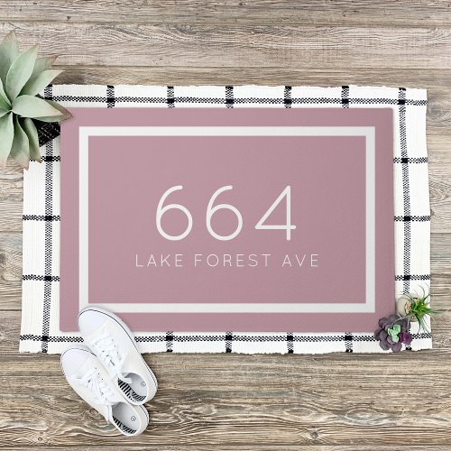 Mauve Personalized Address Number Doormat