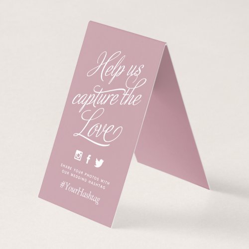 Mauve Personalized Wedding Hashtag Sign