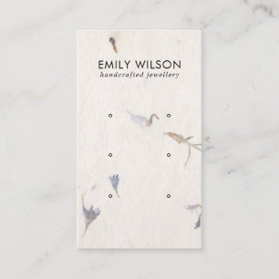 MAUVE PETAL HANDMADE PAPER 3 STUD EARRING DISPLAY BUSINESS CARD