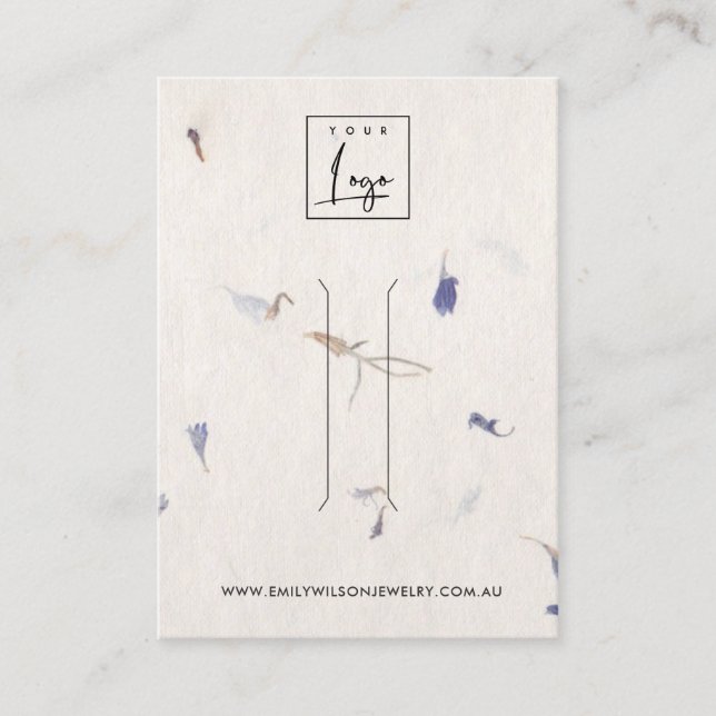 MAUVE PETAL HANDMADE PAPER  HAIR CLIP DISPLAY CARD (Front)