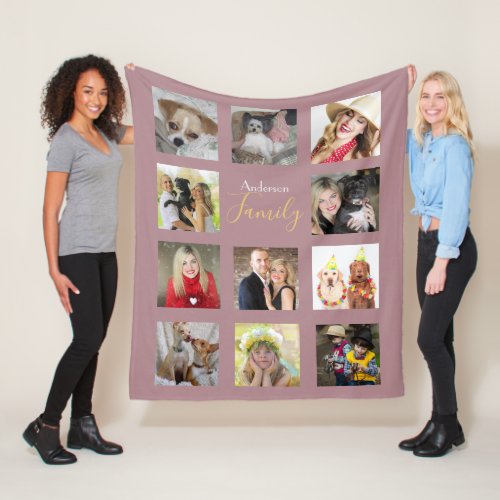 Mauve  Photo Blanket Collage Instagram