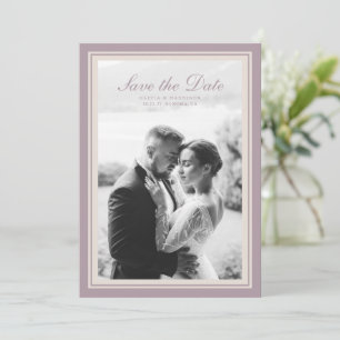 Mauve Photo Wedding Save the Date Card