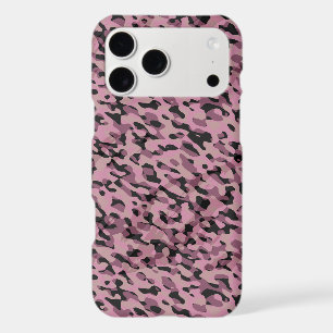 Mauve pink and Charcoal Camo abstract iPhone 17 Pro Max Case
