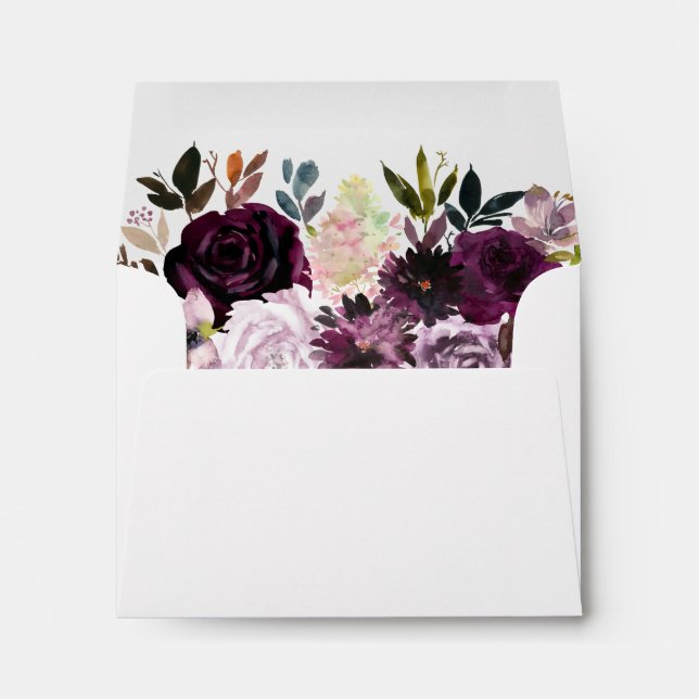 Mauve Pink and Purple Rose Floral Envelope (Back (Bottom))