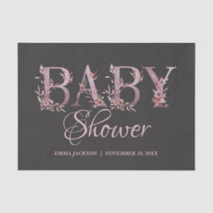 Mauve Pink Elegant Floral Chic Girl's Baby Shower Tissue Paper