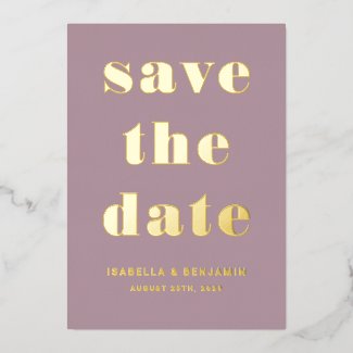 Mauve Pink Gold Wedding Save The Date
