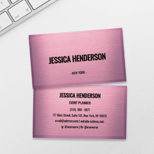 Mauve Pink Metallic Gradient Business Card