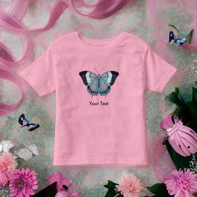 Mauve Pink Purple and Turquoise Butterflies Toddler T-shirt (Creator Uploaded)