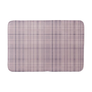 Mauve Pink & Purple Lilac Plaid Bath Mat