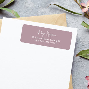 MAUVE PINK SIGNATURE MONOGRAM NAME LABEL