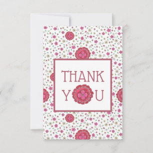 Mauve Pink Spring Floral Thank You Card