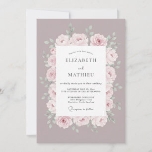 Mauve Polished Spring Wedding Invitation