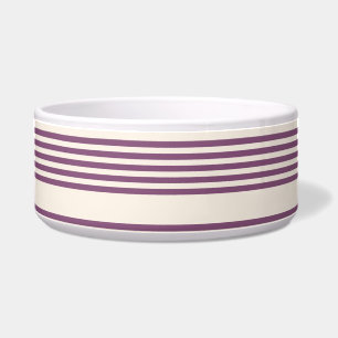 Mauve purple and beige five stripes pattern bowl