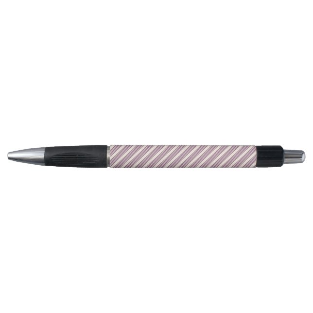 Mauve purple and beige five stripes pattern pen (Front)