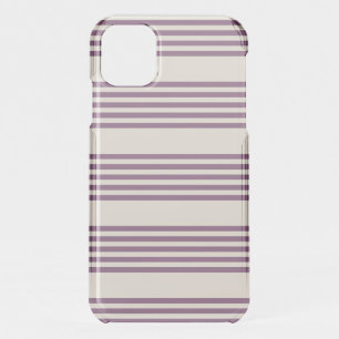 Mauve purple and beige five stripes pattern iPhone 11 case