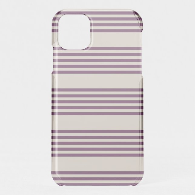 Mauve purple and beige five stripes pattern uncommon iPhone case (Back)