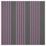 Mauve purple and charcoal five stripes pattern fabric