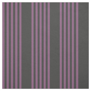 Mauve purple and charcoal five stripes pattern fabric