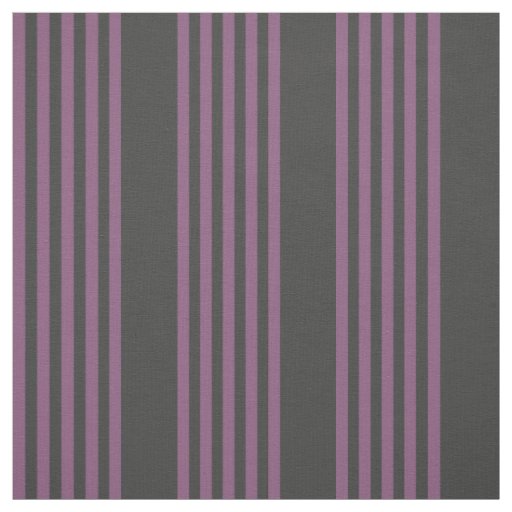 Mauve purple and charcoal five stripes pattern fabric