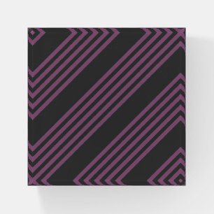Mauve purple and charcoal five stripes pattern paperweight