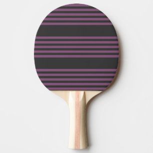 Mauve purple and charcoal five stripes pattern ping pong paddle