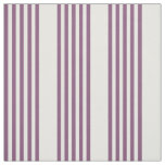 Mauve purple and white five stripes pattern fabric