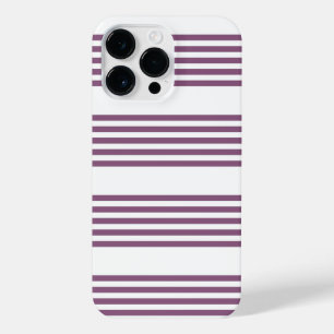 Mauve purple and white five stripes pattern iPhone 14 pro max case