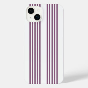 Mauve purple and white five stripes pattern iPhone 14 plus case