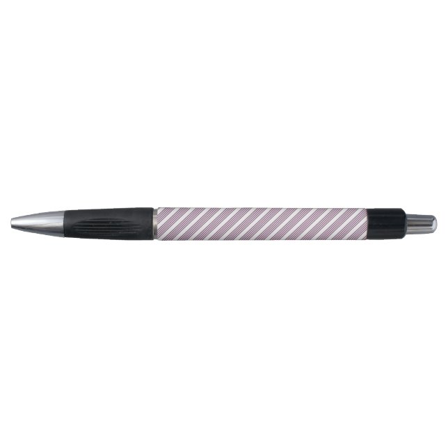 Mauve purple and white five stripes pattern pen (Front)