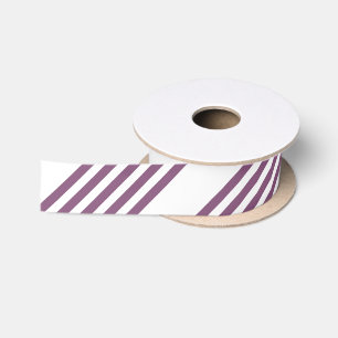 Mauve purple and white five stripes pattern satin ribbon