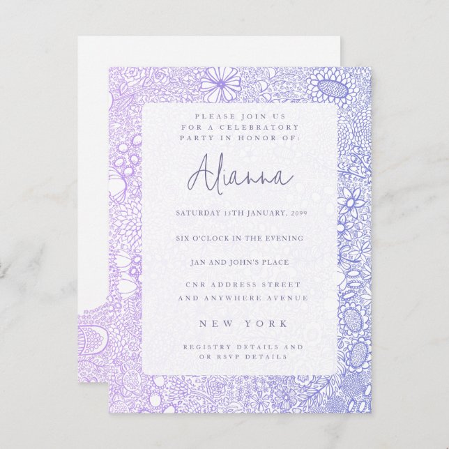 Mauve Purple Any Special Occasion Party Invite (Front/Back)