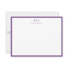Mauve Purple Border Monogram Correspondence