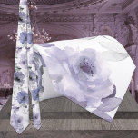 Mauve Purple Lavender Silver Eucalyptus Wedding Neck Tie<br><div class="desc">A purple,  mauve,  lavender and white wedding neck tie featuring watercolor-painted mauve and purple peonies with silver gray eucalyptus greenery against a solid pure white background.</div>