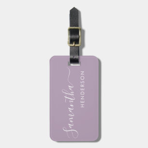 Mauve Purple Luggage Tags Wedding Table Plan/Favor