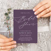 Mauve Purple Modern Minimalist Bridal Shower Invitation Postcard