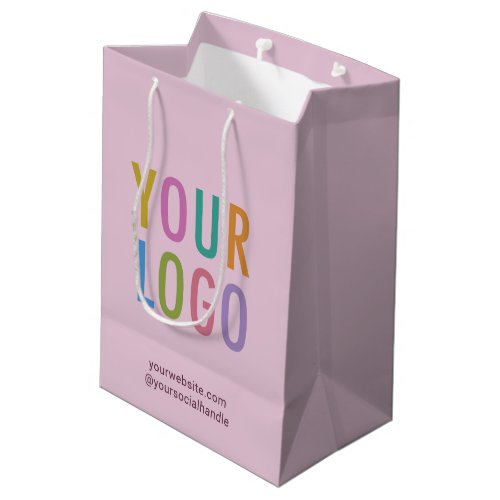 Mauve Purple Paper Gift Bag Custom Business Logo