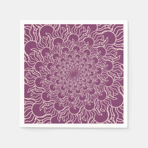 Mauve purple repeat flower floral botanical  napkins