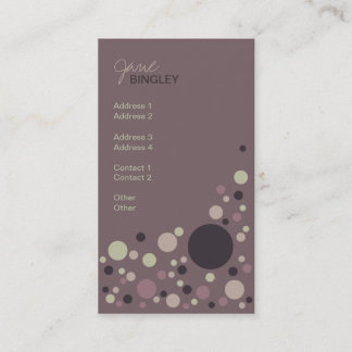 Mauve & Purple Retro Dots Business Card