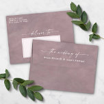 Mauve Purple Watercolor A7 5x7 Wedding Invitation Envelope<br><div class="desc">Watercolor in Mauve Purple A7 5x7 inch Wedding Envelopes (other sizes to choose from). This modern wedding envelope design has a beautiful watercolor texture, and bold colors that are perfect for winter. Shown in the mauve colorway. With a gorgeous signature script font with tails, the ethereal watercolor wedding collection is...</div>