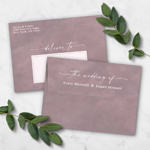Mauve Purple Watercolor A7 5x7 Wedding Invitation Envelope