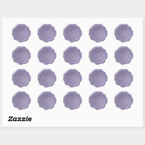 Mauve purple Wax seal Sticker monogram