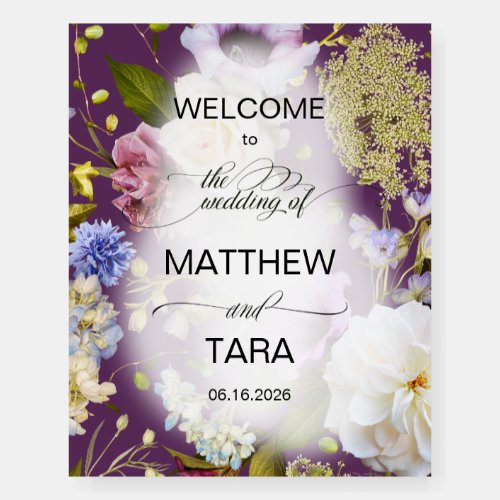 Mauve Purple Wedding Real Floral  Foam Board