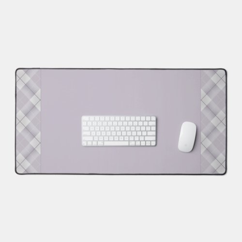 Mauve Purple with Plaid Sidebar Design Desk Mat