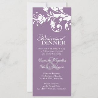 Mauve Rehearsal Dinner Invitations