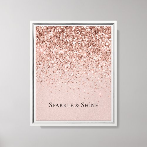 Mauve Rose Gold Glitter Sparkle Canvas Print