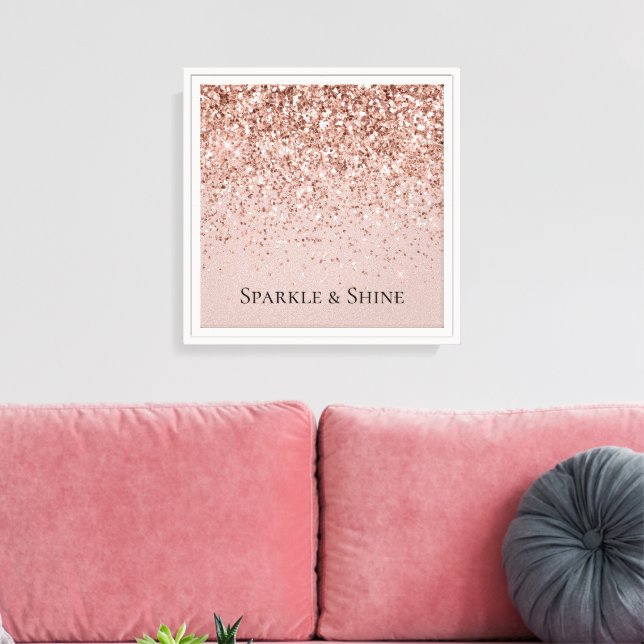 Mauve Rose Gold Glitter Sparkle Canvas Print (Insitu(LivingRoom))