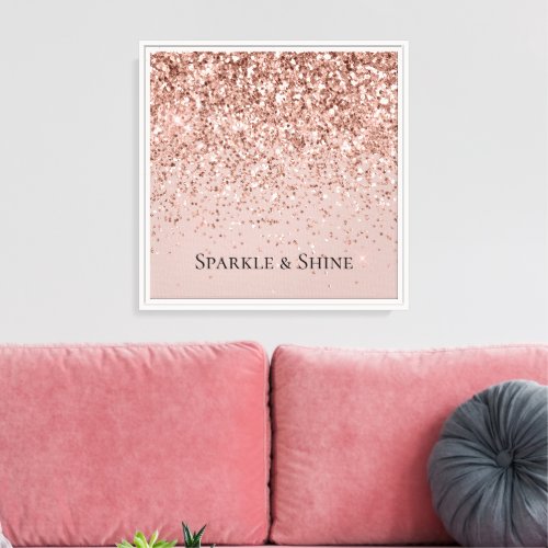 Mauve Rose Gold Glitter Sparkle Canvas Print